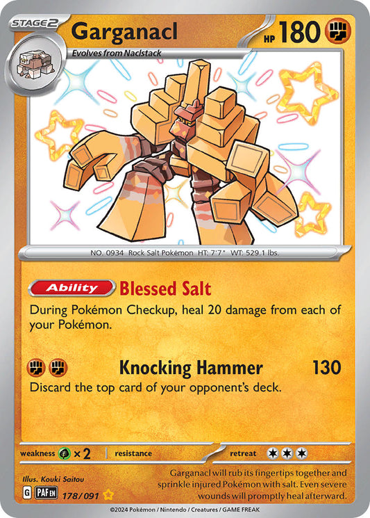 Garganacl | Paldean Fates | Scarlet & Violet | 178/91 | New Mint | Shiny Rare