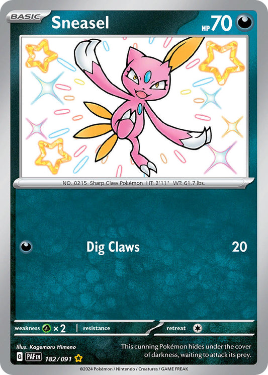 Sneasel | Paldean Fates | Scarlet & Violet | 182/91 | New Mint | Shiny Rare