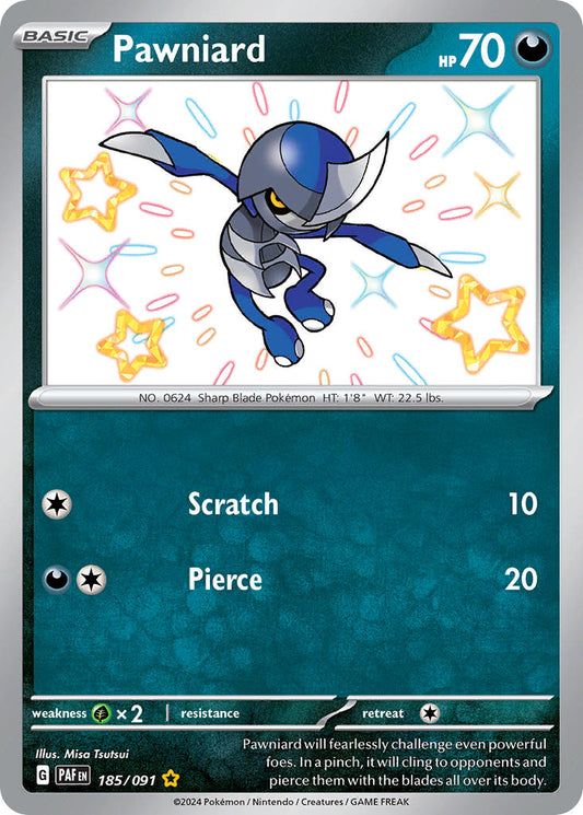 Pawniard | Paldean Fates | Scarlet & Violet | 185/91 | New Mint | Shiny Rare
