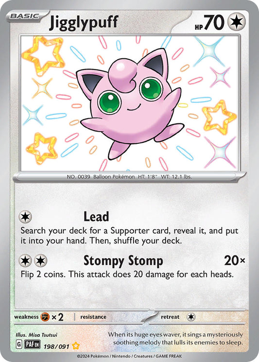 Jigglypuff | Paldean Fates | Scarlet & Violet | 198/91 | New Mint | Shiny Rare