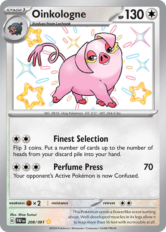 Oinkologne | Paldean Fates | Scarlet & Violet | 208/91 | New Mint | Shiny Rare