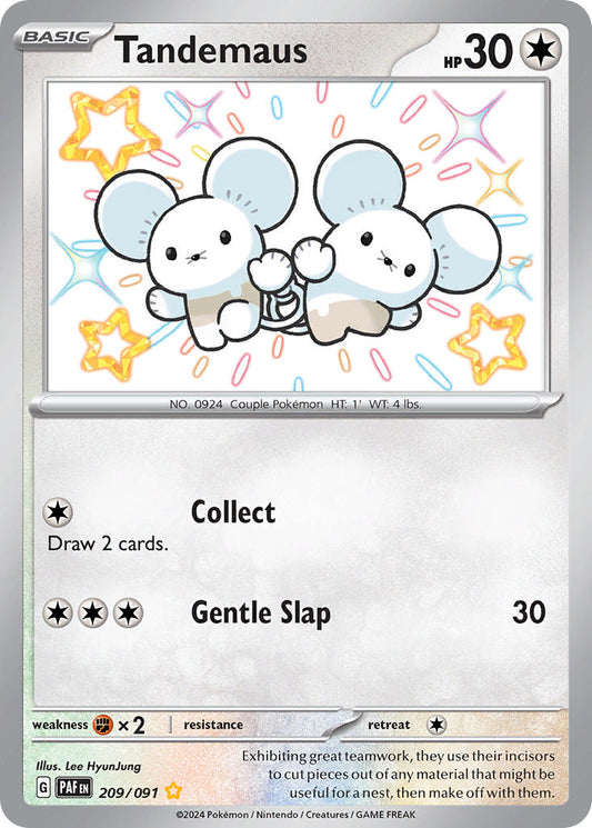 Tandemaus | Paldean Fates | Scarlet & Violet | 209/91 | New Mint | Shiny Rare