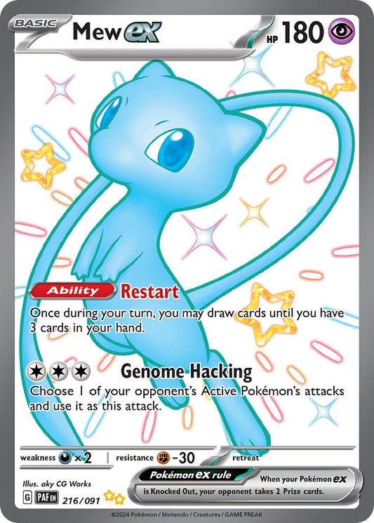 Mew ex | Paldean Fates | Scarlet & Violet | 216/91 | New Mint | Shiny Ultra Rare