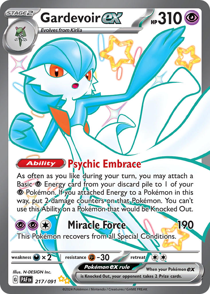 Gardevoir ex | Paldean Fates | Scarlet & Violet | 217/91 | New Mint | Shiny Ultra Rare