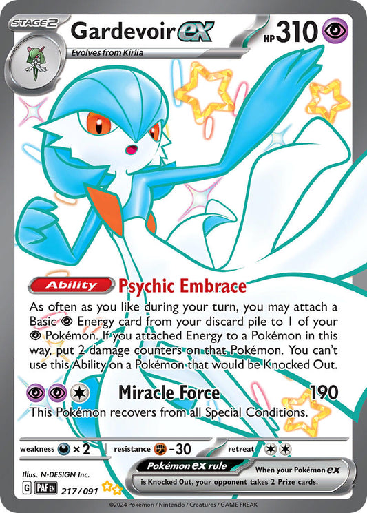 Gardevoir ex | Paldean Fates | Scarlet & Violet | 217/91 | New Mint | Shiny Ultra Rare