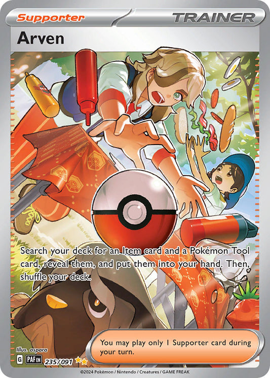 Arven | Paldean Fates | Scarlet & Violet | 235/91 | New Mint | Special Illustration Rare