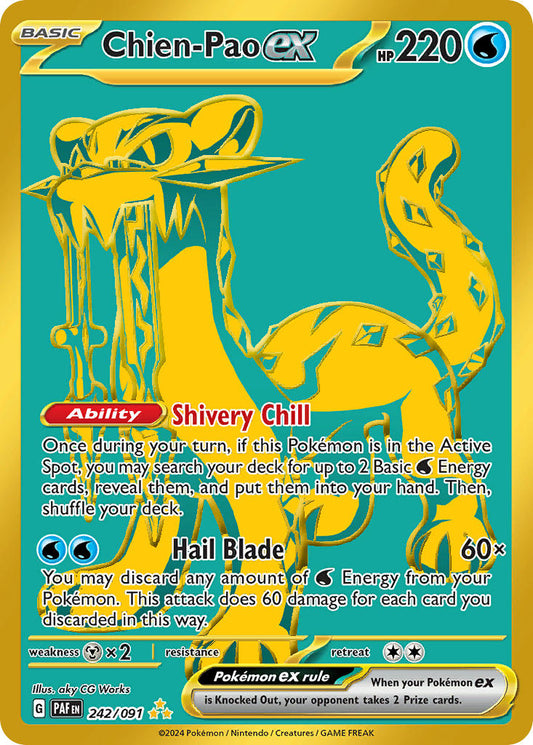 Chien-Pao ex | Paldean Fates | Scarlet & Violet | 242/91 | New Mint | Hyper Rare