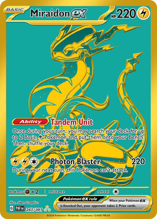 Miraidon ex | Paldean Fates | Scarlet & Violet | 243/91 | New Mint | Hyper Rare
