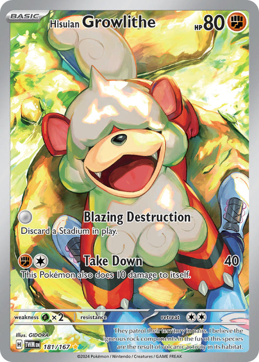 Hisuian Growlithe | Twilight Masquerade | Scarlet & Violet | 181/167 | New Mint | Illustration Rare
