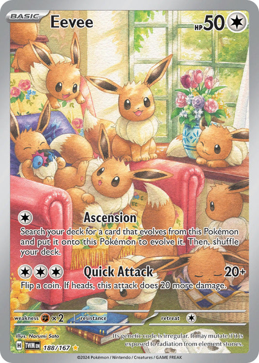 Eevee | Twilight Masquerade | Scarlet & Violet | 188/167 | New Mint | Illustration Rare