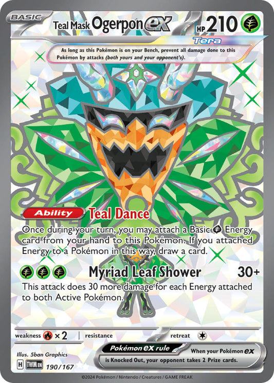 Teal Mask Ogerpon ex | Twilight Masquerade | Scarlet & Violet | 190/167 | New Mint | Ultra Rare