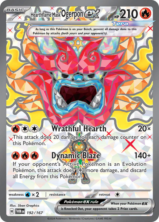 Hearthflame Mask Ogerpon ex | Twilight Masquerade | Scarlet & Violet | 192/167 | New Mint | Ultra Rare