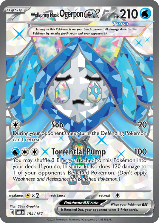 Wellspring Mask Ogerpon ex | Twilight Masquerade | Scarlet & Violet | 194/167 | New Mint | Ultra Rare