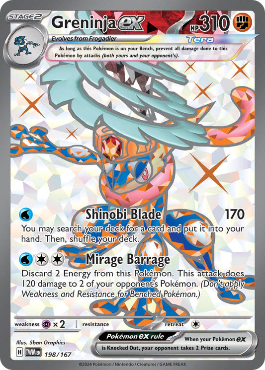 Greninja ex | Twilight Masquerade | Scarlet & Violet | 198/167 | New Mint | Ultra Rare