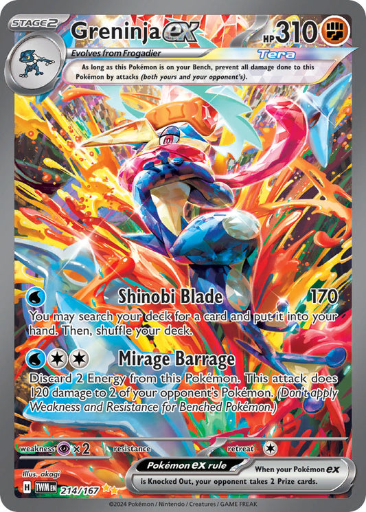 Greninja ex | Twilight Masquerade | Scarlet & Violet | 214/167 | New Mint | Special Illustration Rare