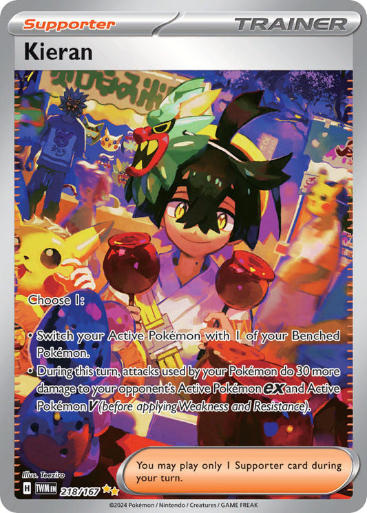 Kieran | Twilight Masquerade | Scarlet & Violet | 218/167 | New Mint | Special Illustration Rare