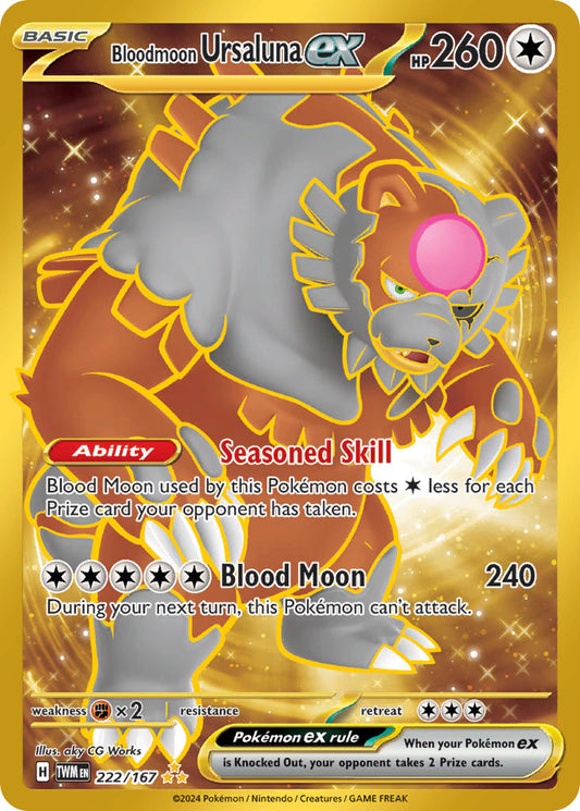 Bloodmoon Ursaluna ex | Twilight Masquerade | Scarlet & Violet | 222/167 | New Mint | Hyper Rare