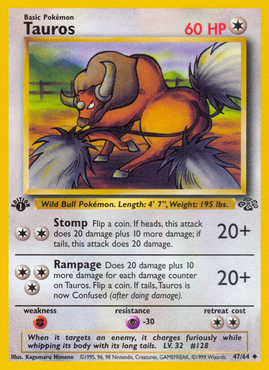 Tauros | Jungle | Classic | 47/64 | New Mint | Uncommon
