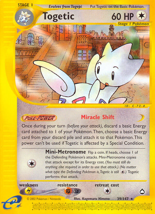 Togetic | Aquapolis | E-Card | 39/147 | New Mint | Rare