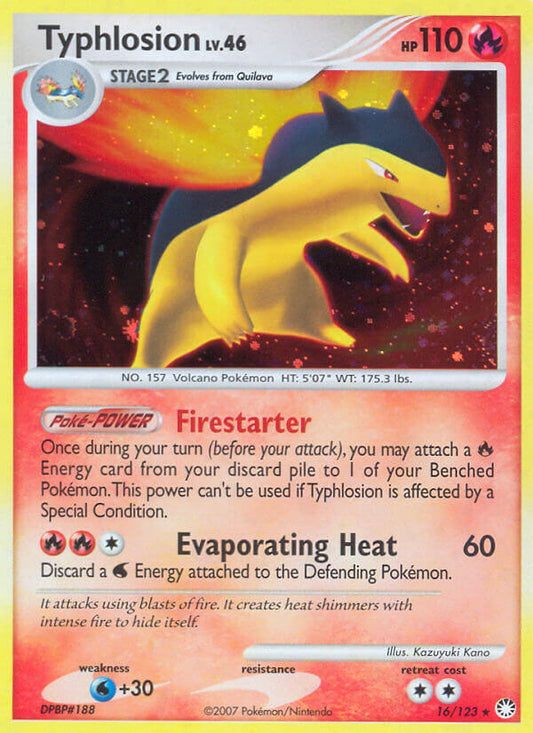 Typhlosion | Mysterious Treasures | Diamond & Pearl | 16/123 | New Mint | Rare Holo