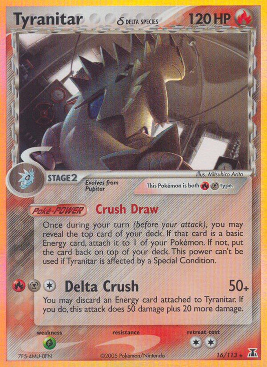 Tyranitar | Delta Species | EX | 16/113 | New Mint | Rare Holo