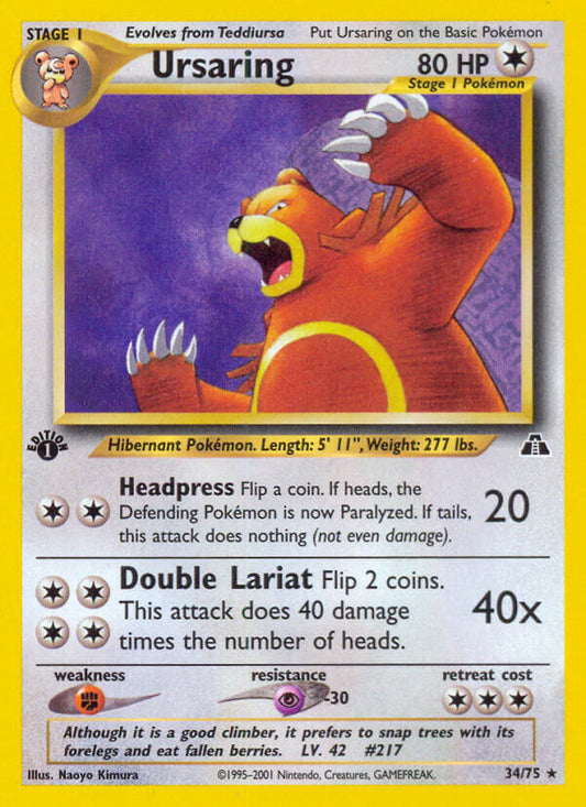 Ursaring | Neo Discovery | Neo | 34/75 | New Mint | Rare