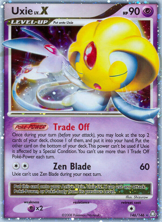 Uxie LV.X | Legends Awakened | Diamond & Pearl | 146/146 | New Mint | Rare Holo LV.X
