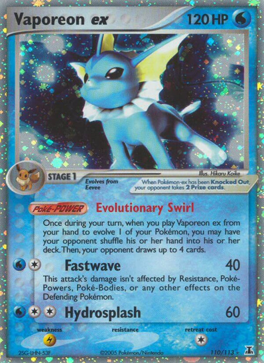 Vaporeon ex | Delta Species | EX | 110/113 | New Mint | Rare Holo ex