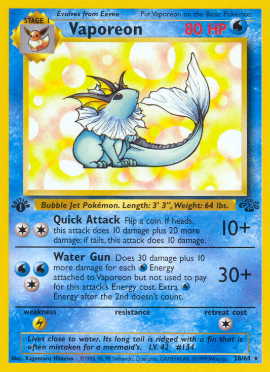 Vaporeon | Jungle | Classic | 28/64 | New Mint | Rare