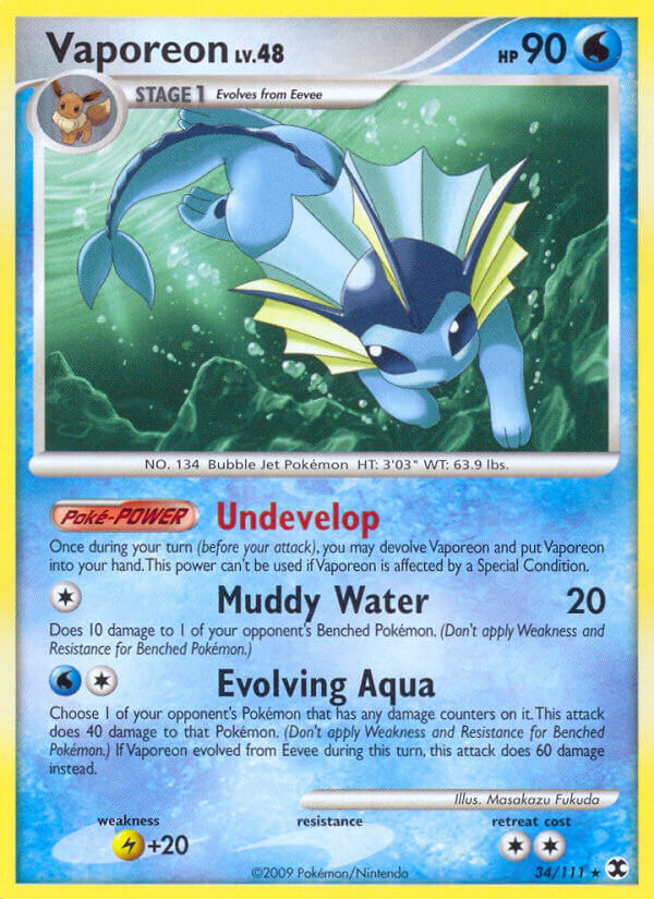 Vaporeon | Rising Rivals | Platinum | 34/111 | New Mint | Rare