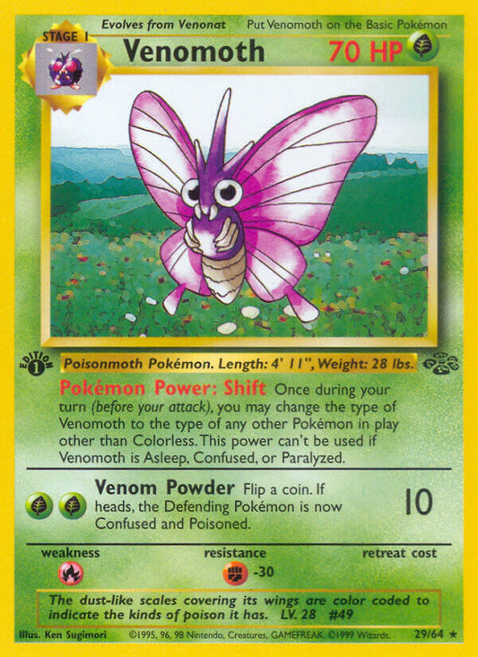 Venomoth | Jungle | Classic | 29/64 | New Mint | Rare
