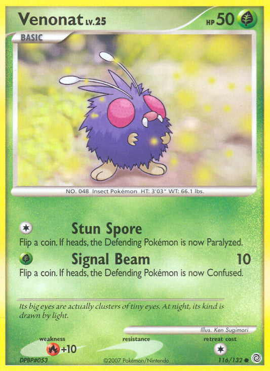 Venonat | Secret Wonders | Diamond & Pearl | 116/132 | New Mint | Common