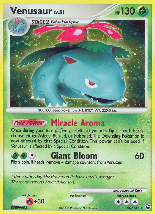 Venusaur | Secret Wonders | Diamond & Pearl | 20/132 | New Mint | Rare Holo