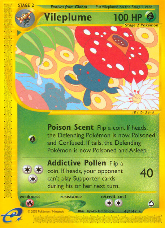 Vileplume | Aquapolis | E-Card | 43/147 | New Mint | Rare
