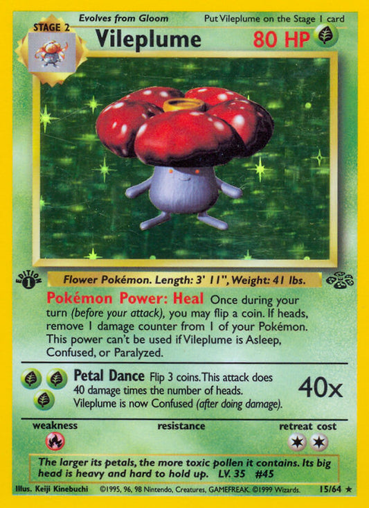Vileplume | Jungle | Classic | 15/64 | New Mint | Rare Holo